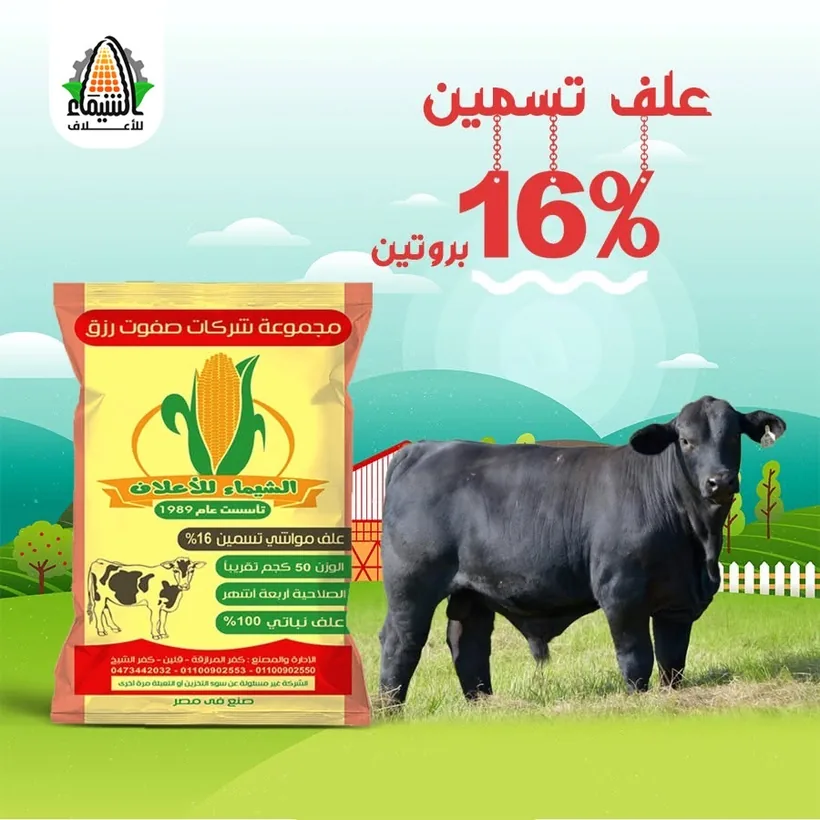 عبوة علف مواشي تسمين 16% بروتين